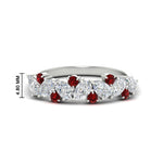 Load image into Gallery viewer, 1-carat-pear-and-round-ruby-half-eternity-wedding-band-in-white-gold-FD9174BGRUDR-1.00CT-NL-WG-HW