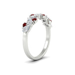 Load image into Gallery viewer, 1-carat-pear-and-round-ruby-half-eternity-wedding-band-in-white-gold-FD9174BGRUDRANGLE2-1.00CT-NL-WG