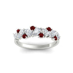 Load image into Gallery viewer, 1-carat-pear-and-round-ruby-half-eternity-wedding-band-in-white-gold-FD9174BGRUDRANGLE5-1.00CT-NL-WG