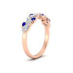 Load image into Gallery viewer, 1-carat-pear-and-round-sapphire-half-eternity-wedding-band-in-rose-gold-FD9174BGSABLANGLE2-1.00CT-NL-RG