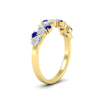 Load image into Gallery viewer, 1-carat-pear-and-round-sapphire-half-eternity-wedding-band-in-yellow-gold-FD9174BGSABLANGLE2-1.00CT-NL-YG