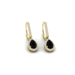 Load image into Gallery viewer, 1-carat-pear-shape-black-diamond-halo-lever-back-earrings-in-yellow-gold-FDEAR-11235PEGBLACKANGLE1-1.00CT-NL-YG.jpg