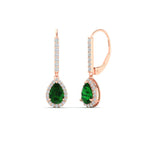 Load image into Gallery viewer, 1-carat-pear-shape-emerald-halo-diamond-lever-back-earrings-in-rose-gold-FDEAR-11235PEGEMGRANGLE1-1.00CT-NL-RG.jpg