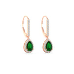 Load image into Gallery viewer, 1-carat-pear-shape-emerald-halo-diamond-lever-back-earrings-in-rose-gold-FDEAR-11235PEGEMGRANGLE1-1.00CT-NL-RG.jpg