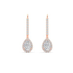 Load image into Gallery viewer, 1-carat-pear-shape-halo-diamond-lever-back-earrings-in-rose-gold-FDEAR-11235PEANGLE1-1.00CT-NL-RG.jpg