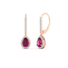 Load image into Gallery viewer, 1-carat-pear-shape-pink-sapphire-halo-diamond-lever-back-earrings-in-rose-gold-FDEAR-11235PEGSADRPIANGLE1-1.00CT-NL-RG.jpg