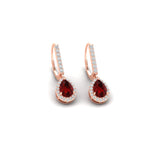 Load image into Gallery viewer, 1-carat-pear-shape-ruby-halo-diamond-lever-back-earrings-in-rose-gold-FDEAR-11235PEGRUDRANGLE1-1.00CT-NL-RG.jpg