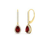 Load image into Gallery viewer, 1-carat-pear-shape-ruby-halo-diamond-lever-back-earrings-in-yellow-gold-FDEAR-11235PEGRUDRANGLE1-1.00CT-NL-YG.jpg