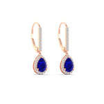 Load image into Gallery viewer, 1-carat-pear-shape-sapphire-halo-diamond-lever-back-earrings-in-rose-gold-FDEAR-11235PEGSABLANGLE1-1.00CT-NL-RG.jpg