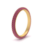 Load image into Gallery viewer, 1-carat-pink-sapphire-micro-pave-eternity-band-in-yellow-gold-FD-EWB9202GSADRPI-NL-YG-GS