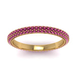 Load image into Gallery viewer, 1-carat-pink-sapphire-micro-pave-eternity-band-in-yellow-gold-FD-EWB9202GSADRPI-NL-YG-GS