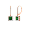 Load image into Gallery viewer, 1-carat-princess-cut-diamond-halo-dangle-earrings-with-emerald-in-rose-gold-FDEAR-11235PRGEMGR-1.00CT-NL-RG.jpg
