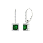 Load image into Gallery viewer, 1-carat-princess-cut-diamond-halo-dangle-earrings-with-emerald-in-white-gold-FDEAR-11235PRGEMGR-1.00CT-NL-WG.jpg