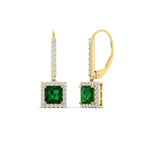 Load image into Gallery viewer, 1-carat-princess-cut-diamond-halo-dangle-earrings-with-emerald-in-yellow-gold-FDEAR-11235PRGEMGR-1.00CT-NL-YG.jpg