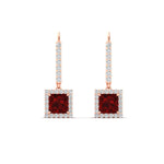 Load image into Gallery viewer, 1-carat-princess-cut-diamond-halo-dangle-earrings-with-ruby-in-rose-gold-FDEAR-11235PRGRUDR-1.00CT-NL-RG.jpg