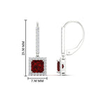 Load image into Gallery viewer, 1-carat-princess-cut-diamond-halo-dangle-earrings-with-ruby-in-white-gold-FDEAR-11235PRGRUDR-1.00CT-NL-WG.jpg
