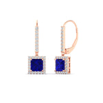 Load image into Gallery viewer, 1-carat-princess-cut-diamond-halo-dangle-earrings-with-sapphire-in-rose-gold-FDEAR-11235PRGSABL-1.00CT-NL-RG.jpg