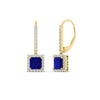 Load image into Gallery viewer, 1-carat-princess-cut-diamond-halo-dangle-earrings-with-sapphire-in-yellow-gold-FDEAR-11235PRGSABL-1.00CT-NL-YG.jpg