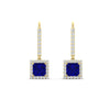 Load image into Gallery viewer, 1-carat-princess-cut-diamond-halo-dangle-earrings-with-sapphire-in-yellow-gold-FDEAR-11235PRGSABL-1.00CT-NL-YG.jpg