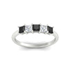 Load image into Gallery viewer, 1-carat-princess-cut-five-stone-black-diamond-wedding-band-in-white-gold-fdwb8008prblackangle5-1.00ct-nl-wg.jpg