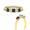 Load image into Gallery viewer, 1-carat-princess-cut-five-stone-black-diamond-wedding-band-in-yellow-gold-fdwb8008prblackangle3-1.00ct-nl-yg.jpg