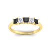 Load image into Gallery viewer, 1-carat-princess-cut-five-stone-black-diamond-wedding-band-in-yellow-gold-fdwb8008prblackangle5-1.00ct-nl-yg.jpg