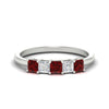 Load image into Gallery viewer, 1-carat-princess-cut-five-stone-ruby-wedding-band-in-white-gold-fdwb8008prgrudrsleep-1.00ct-nl-wg.jpg