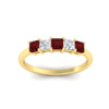 Load image into Gallery viewer, 1-carat-princess-cut-five-stone-ruby-wedding-band-in-yellow-gold-fdwb8008prgrudrangle5-1.00ct-nl-yg.jpg