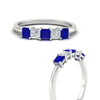 Load image into Gallery viewer, 1-carat-princess-cut-five-stone-sapphire-wedding-band-in-white-gold-fdwb8008prgsablangle3-1.00ct-nl-wg.jpg