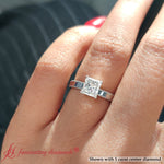Load image into Gallery viewer, Single Stone Princess Cut Milgrain Engagement Ring