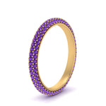 Load image into Gallery viewer, 1-carat-purple-topaz-micro-pave-eternity-band-in-yellow-gold-FD-EWB9202GVITO-NL-YG-GS