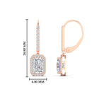 Load image into Gallery viewer, 1-carat-radiant-cut-halo-diamond-lever-back-earrings-in-rose-gold-FD-EAR11235RAANGLE1-1.00CT-NL-RG-HW