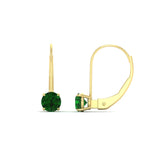 Load image into Gallery viewer, 1-carat-round-emerald-lever-back-earrings-in-yellow-gold-FDEAR9225ROGEMGR-1.00CT-NL-YG