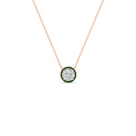 Load image into Gallery viewer, 1-carat-round-halo-emerald-necklace-in-FDPD10984GEMGR-1.00CT-NL-RG-GS
