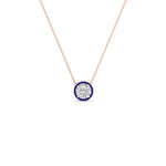 Load image into Gallery viewer, 1-carat-round-halo-sapphire-necklace-in-FDPD10984GSABL-1.00CT-NL-RG-GS
