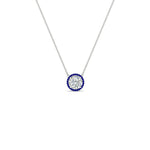 Load image into Gallery viewer, 1-carat-round-halo-sapphire-necklace-in-FDPD10984GSABL-1.00CT-NL-WG-GS