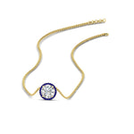 Load image into Gallery viewer, 1-carat-round-halo-sapphire-necklace-in-FDPD10984GSABL-1.00CT-NL-YG-GS
