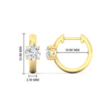 Load image into Gallery viewer, 1 Carat Solitaire Diamond Huggie Hoop Earrings