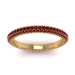 Load image into Gallery viewer, 1-carat-ruby-micro-pave-eternity-band-in-yellow-gold-FD-EWB9202GRUDR-NL-YG-GS
