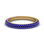 Load image into Gallery viewer, 1-carat-sapphire-micro-pave-eternity-band-in-yellow-gold-FD-EWB9202GSABL-NL-YG-GS
