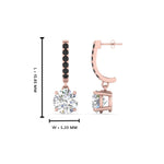 Load image into Gallery viewer, 1-carat-solitaire-diamond-drop-earrings-with-black-diamond-in-rose-gold-FDEAR10983GBLACK-NL-RG