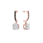 Load image into Gallery viewer, 1-carat-solitaire-diamond-drop-earrings-with-black-diamond-in-rose-gold-FDEAR10983GBLACK-NL-RG