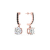 Load image into Gallery viewer, 1-carat-solitaire-diamond-drop-earrings-with-black-diamond-in-rose-gold-FDEAR10983GBLACK-NL-RG