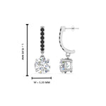 Load image into Gallery viewer, 1-carat-solitaire-diamond-drop-earrings-with-black-diamond-in-white-gold-FDEAR10983GBLACK-NL-WG