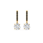 Load image into Gallery viewer, 1-carat-solitaire-diamond-drop-earrings-with-black-diamond-in-yellow-gold-FDEAR10983GBLACK-NL-YG