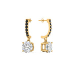 Load image into Gallery viewer, 1-carat-solitaire-diamond-drop-earrings-with-black-diamond-in-yellow-gold-FDEAR10983GBLACK-NL-YG