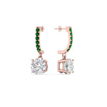 Load image into Gallery viewer, 1-carat-solitaire-diamond-drop-earrings-with-emerald-in-rose-gold-FDEAR10983GEMGR-NL-RG