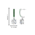 Load image into Gallery viewer, 1-carat-solitaire-diamond-drop-earrings-with-emerald-in-white-gold-FDEAR10983GEMGR-NL-WG