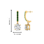 Load image into Gallery viewer, 1-carat-solitaire-diamond-drop-earrings-with-emerald-in-yellow-gold-FDEAR10983GEMGR-NL-YG
