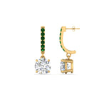 Load image into Gallery viewer, 1-carat-solitaire-diamond-drop-earrings-with-emerald-in-yellow-gold-FDEAR10983GEMGR-NL-YG